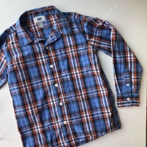 Old Navy Plaid Button Down Dress Shirt (Boys 6/7)